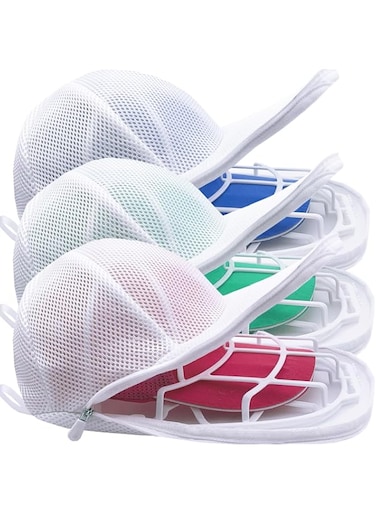 MCHKJ 3 Pack Hat Washer for Washing Machine - Hat Cage for Washing, Hat Laundry Wash Bags for Baseball Caps, Hat Cleaner for Washing Machine or Dishwasher, Cap Washer Frame for Flat &amp; Curved Hats