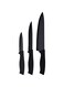 Bergner Stuttgart Stainless Steel 3 Pcs Knike Set, Black Colour, Non- Stick Coated, BG39380Bk