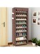 10 Tiers Shoe Rack Storage Box For 27 Pairs, Foldable Rack, Shoes Organizer Cover, Cover Portable Cabinet 158cm (H) X 58cm (L) 28 cm (W),Brown