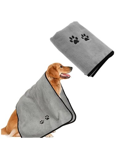 BIGTHREE Dog Towels, Absorbent Microfibre Pet Towel 50 * 90cm, Pupper Quick Dry Towel for Dogs, Indoor Outdoor Use, Durable Material, Machine Washable for All Breeds Puppy Kitten