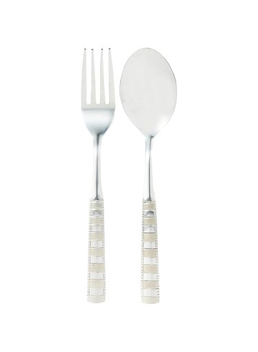 Anjali 8907758034061 Stainless Steel Cutlery Set, Silver, 12 Pieces (6 Dessert Spoon, 6 Fork)