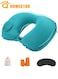 Neck Support Travel Pillow, Portable Self-Inflatable, Ultra Comfortable Mulberry Silk Fabric Neck Pillows for Travel, Pillows for Sleeping Airplane, Green