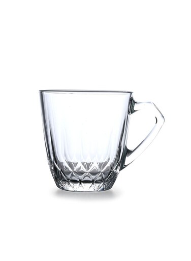 2 Pieces Mercan Glass Mug Set 160 Ml Clear