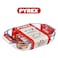 Pyrex Set of 2 Rectangular Glass Oven Roasters (3.7L + 2.7L) - Oven, Microwave, Freezer, and Dishwasher Safe