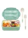 3-Grid Lunch Box With Lid -Green Green