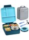 3 Compartment Lunch Box for Kids with Lunchbox Bag Insulated &amp; Leak-Proof, Reusable Kids Bento Lunch Box for Infant Children Teenager Student for Home Scholl Prescholl Daycare Travel