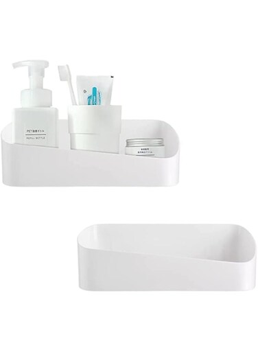 TERRIFI Adhesive Shower Caddy, Bathroom Shelf Organizer, 2 Pack Bathroom Shelves No drilling Corner Shelf Shampoo Holder Storage Rack for Bathroom Toilet Kitchen Organizer - Sturdy, Space-saving