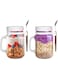 Premify 2 Pack 16oz(473ml) Overnight Oats Jars with Lids &amp; Spoons, Reusable Glass Overnight Oats Container With Measurement Marks, Food Storage For Breakfast Pots, Oatmeal Container For Milk, Cereal,