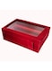 Kuber Industries Wooden Bangle Box For Woman 2 Rod Bangle Storage Box Organizer Transaprent Lid &amp; Handle MAROON