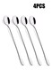 Long Handle Iced Tea Spoon, Coffee Spoon, Ice Cream Spoon, Stainless Steel Cocktail Stirring Spoons, Set of 4