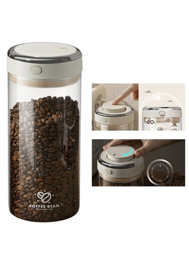 Vacuum Sealed Coffee Canister Coffee Container with One-Way CO2 Valve and Freshness Tracker, Perfect for Coffee Bean Storage,1700ml Large Capacity