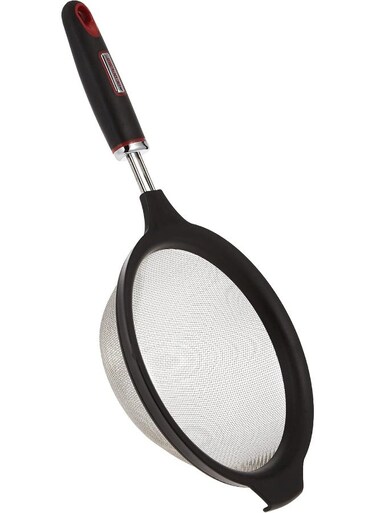 Stainless Steel Strainer With Tpr Handle 37 X 18.8 CM, Black Black