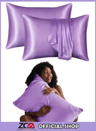 Pack of 2 Skin-Friendly Silk Satin Pillowcases with Envelope Design, Smooth Pillowcase Hair-Friendly Pillowcase Luxurious Satin Pillow Covers For Better Sleep Anti-wrinkle Pillowcases for Sensitive Skin
