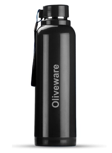 Aura Insulated Steel Bottle - Black, Stainless Steel, Pack Of 1, 690 ml