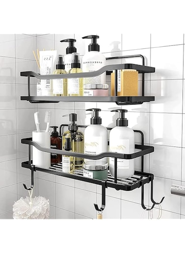 Sulfar Shower Caddy 2 Pack, Bathroom Adhesive Shower Shelf, Organizer Shelves No Drilling, Rustproof Stainless Steel Shower Organizer for Bathroom &amp; Kitchen Storage
