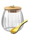 Viovian 34oz Decoration Glass Jars with Wood Lids and Spoon Food Storage Canister Container for Coffee Nut Cookie Candy Sugar Medium Clear Vintage Glass Jar With Lid 1000ml