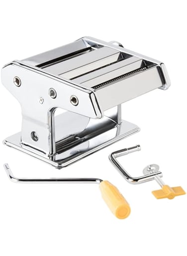 Dubai Gallery Pasta Maker Machine Manual Noodles Roller Silver 35Centimeter AMZ-N35099353A