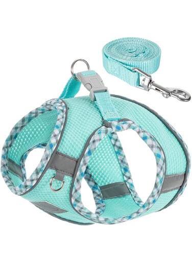 GTVGJH Dog Harness and Leash Set, No Pull Pet Harness for Small Dogs Easy Walking,Soft Breathable Small Dog Harness,Adjustable Reflective Step in Vest Harness for Puppy,Kitten, Cats