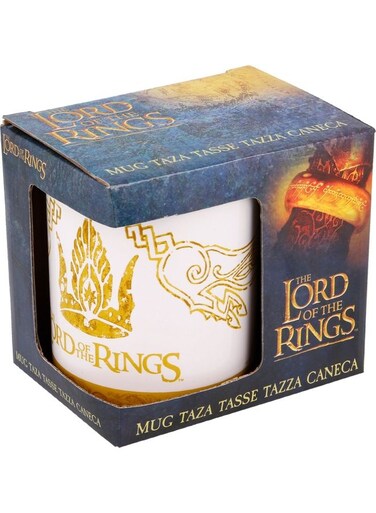 Lord Of The Rings Printed Mug White/Gold 330ml