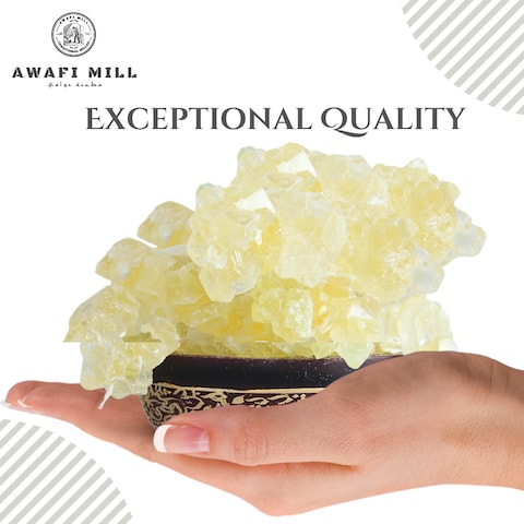 Awafi Mill Saffron Rock Candy Sugar (Nabat) - Crystalized Sugar with Saffron   Exquisite Saffron-Infused Nabat Delights (Bottle of 50 gram / 1.7 Oz)
