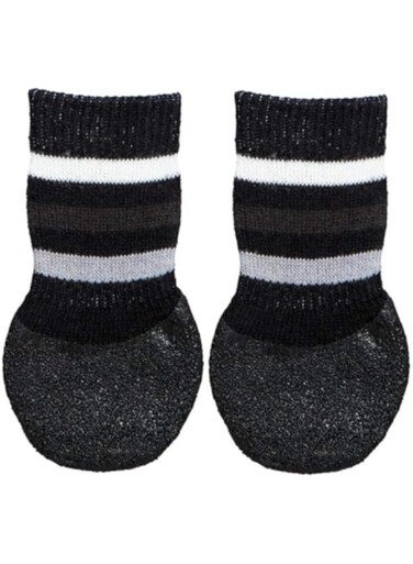 Trixie Sock with Rubber Coating for Dogs - GREY/XS-S