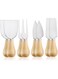 Fasmov 8 Pack Cheese Knives Set with Acacia Wood Handle, Stainless Steel Mini Cheese Knife Set for Charcuterie and Cheese spread, 2 Cheese Knife, 2 Cheese Shaver, 2 Cheese Spreader, 2 Cheese Fork