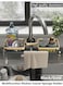 1-Piece Kitchen Faucet Sponge Holder Kitchen Organizer for Dishcloth and Cleaning Brush Holder Black/Gold 30.8 x 10 x 3 Centimeter