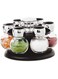 Home Smart PREMIUM Revolving Spice Rack   Glass Jar Bottles Set of 7   Spice Jars For Kitchen Organizer And Storage   Premium Gift