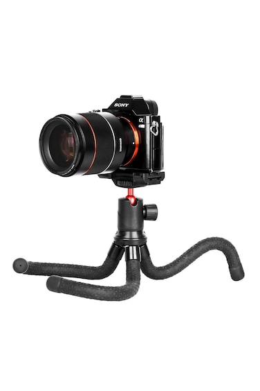 Flexible Tripod Stand with 360&deg; Ball Head, 2kg Load, Non-Slip Grip &amp; Accessory Mount
