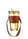Glass Tumbler 500ml with Glass Straw and Lid Glass Cup with Leather Sleeve Glass Coffee Mugs for Straw and Direct sip Dual Use Summer Travel Essential Bottle