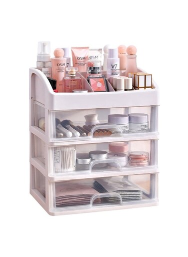 Plastic Storage Box - Desktop Cosmetic Organizer, Jewelry Storage Case, Multi-layer Organizing Container