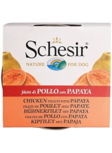 Schesir Dog Can Chicken Fillets With Papaya For 150 Gm, C370
