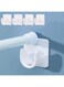 ELECDON 4 Pack Adhesive Shower Curtain Rod Holders - Transparent Tension Brackets for Wall, No Drilling Required, Includes Mount Holders (Rod Not Included)