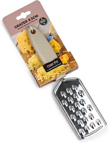 Art 8.5cm Stainless Steel Hand Grater, Assorted - Compact &amp; Durable Fine Grater for Cheese, Ginger, Garlic, Citrus Zest &amp; More, 1 Piece