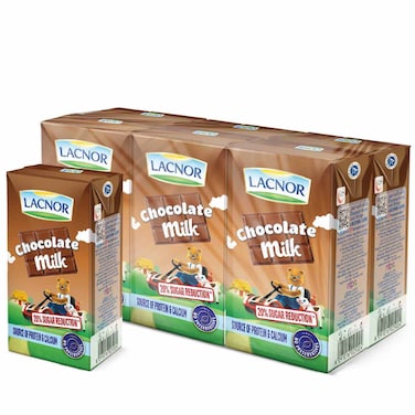 Lacnor UHT Junior Chocolate Milk, 125ml Pack of 6