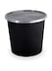 Packwell Black Base Microwave Round Shaped Container with Clear Lid 100-Pieces, 2500 ml Capacity, Black