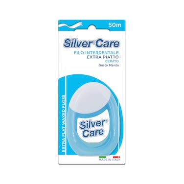 خيط تنظيف الأسنان المشمع فائق النحافة من سيلفر كير، 50 متر