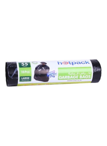 Garbage Bag Roll, 80X110 cm, 15 Pieces, 55 Gallon Black 80x110cm