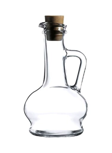 Glass Cruet Oil Dispenser Clear/Beige 260ml