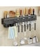 1-Piece Multi-Functional Kitchen Storage Rack Kitchen Shelving With Double Cup And Hook Black 50x7.4x5.5 cm