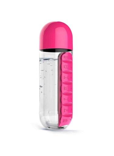 Water Bottle With Built-In Pill Box