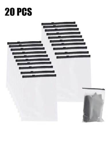 20 Pcs Reusable Ziplock Bags, 40 x 30cm Travel Clothes Storage Bag, Clear Frosted Airtight Toiletries Bag, for Clothes, Cosmetic, Toiletries, Shoes (Clear)