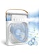 Portable Air Cooler, Portable Desk Fan, Mini Evaporative Cooler with 7 Colors LED Light, 1/2/3 H Timer, 3 Wind Speeds, and 3 Spray Modes for Car Indoor Office（White）