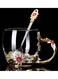 Flower Glass Tea Cup with Spoon Set Coffee Mug&iuml;&frac14;&OElig;Gifts for Women&iuml;&frac14;&OElig;Elegant Valentines Day Gifts For Her Anniversary Birthday