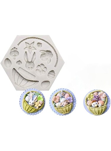 KASTWAVE Silicone Fondant Molds, 3D Bunny Silicone Mold, Bunny Candy Chocolate Molds, Creative DIY Baking Bakeware Tray for Chocolate Candy Fondant Polymer Clay Cupcake Gummy Cake Decorating