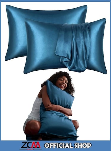 Pack of 2 Skin-Friendly Silk Satin Pillowcases with Envelope Design, Smooth Pillowcase Hair-Friendly Pillowcase Luxurious Satin Pillow Covers For Better Sleep Anti-wrinkle Pillowcases for Sensitive Skin