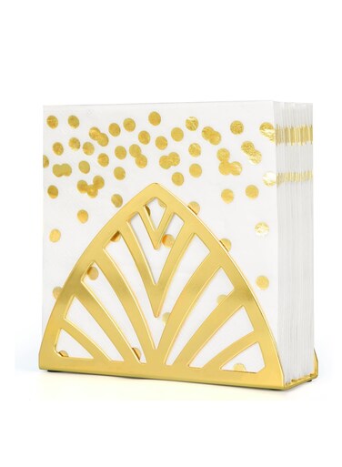 Napkin Holder for Table Decor Gold Metal Napkin Holder for Dining Table Kitchen Countertop Paper Organizer Farmhouse Tissue Holder Decorative Tissue Dispenser