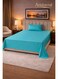 2&acirc;&euro;&lsquo;Piece Striped Microfiber Flat Bed Sheet Set Single 160x220cm &acirc;&euro;&ldquo; Soft Breathable Flat Sheet with 1 Pillowcase 50x70cm, Teal Microfiber Teal 160x220cm