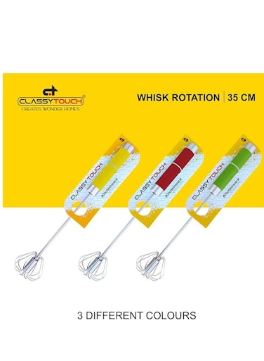 Hand Push Rotating Whisk &ndash; For Mixing, Frothing, Blending &amp; Whipping, No Battery Needed