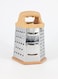 4-Sided Box Multi Grater with Wooden Handle &ndash; Stainless Steel for Slicing, Shredding &amp; Zesting